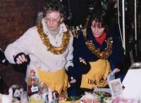 Diane and Valerie running the Tombola Stall