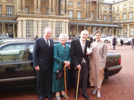 The Saunders family at Buckingham Palace, 2008