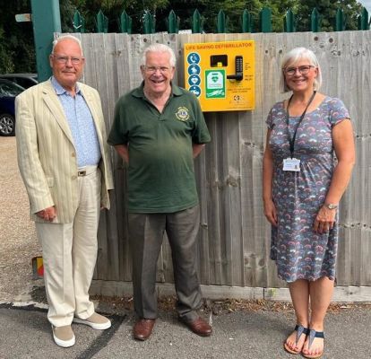 Presentation of defibrillator to St Peter and St James 13th July 2022